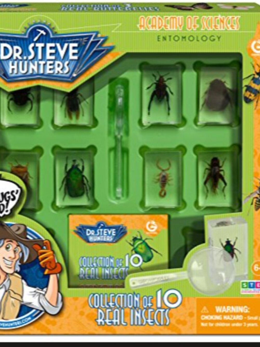 Dr. Steve Hunters 10 REAL INSECTS For Your Future Entomologist NWT